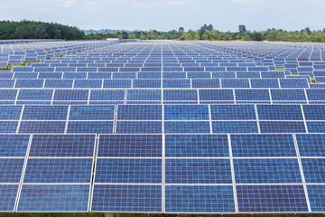 Photovoltaics module solar panels alternative energy from the sun  in solar farm station