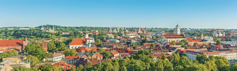 Naklejka na ściany i meble Panoramic view of the capital of Lithuania Vilnius.