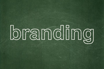 Obraz premium Marketing concept: Branding on chalkboard background