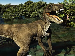 Fototapeta premium Velociraptor the dinosaur 3d rendering