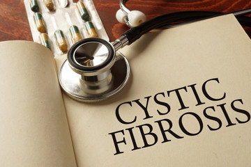 Book with diagnosis Cystic fibrosis. Medic concept.