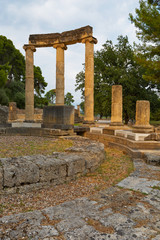 Philippeion in the archaeological site of Ancient Olympia.