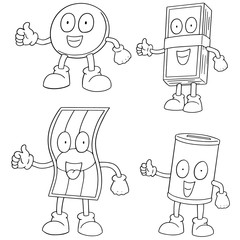 vector set of money cartoon