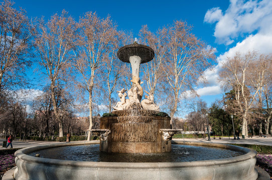 Galapagos Fountain in Madrid, Spain.
