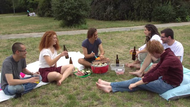 Picnic in park: music, beer and fun