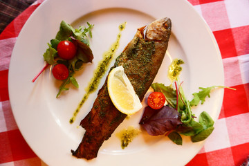 grilled trout fish