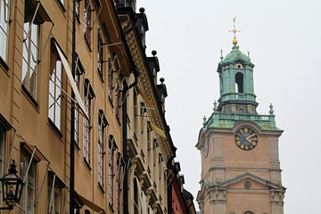 Fototapeta na wymiar Exquisite architecture of the beautiful Swedish capital city of Stockholm
