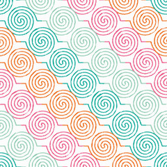 Ethnic boho seamless pattern with curls. Print. Repeating background. Cloth design, wallpaper.