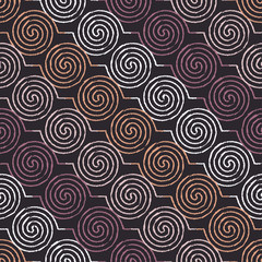 Fototapeta na wymiar Ethnic boho seamless pattern with curls. Print. Repeating background. Cloth design, wallpaper.