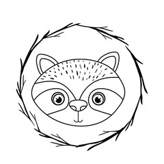 animal drawing within wreath icon vector illustration graphic