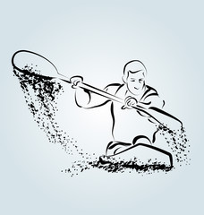Vector ink sketch kayakers © onot