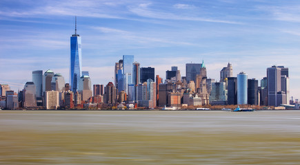 Fototapeta na wymiar The Freedom Tower and Lower Manhattan Skyline