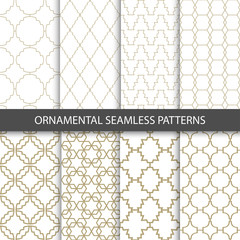 Ornamental grid patterns in vintage style - seamless 