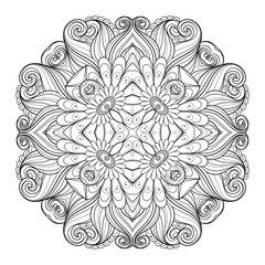 Vector Beautiful Deco Monochrome Contour Square