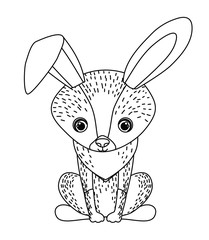 rabbit cute wildlife icon vector isolated graphic