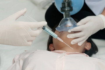 In the process of resuscitation in the hospital