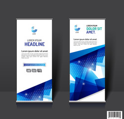 Roll up business brochure banner design template