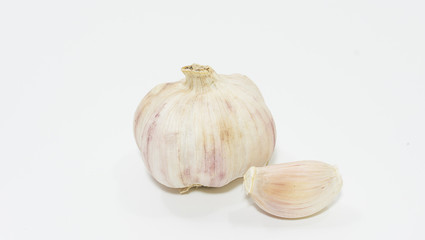 garlic on white background