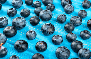 Fresh blueberries on table