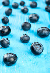 Fresh blueberries on table