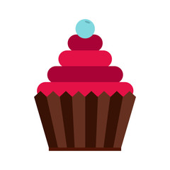 Cupcake icon in flat style on a white background