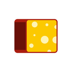 Cheese icon in flat style on a white background