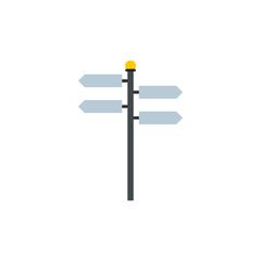 Blank road signs icon in flat style on a white background