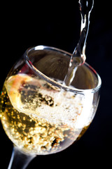 White wine pouring