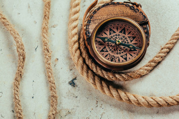 Compass on a gray gradient background