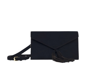 Leather female handbag isolated on white