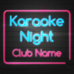Obraz premium Karaoke Night Banner Background