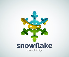 Vector Christmas snowflake logo template