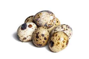 Obraz premium Quail eggs are isolated on a white background