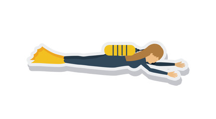 person figure athlete diving sport icon vector illustration design