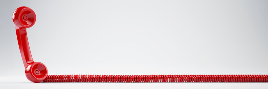 Rotes Telefon als Panorama
