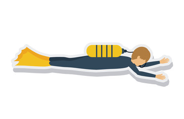 person figure athlete diving sport icon vector illustration design