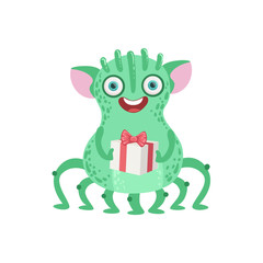 Many-legged Friendly Monster With Gift