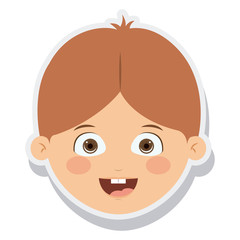 head little boy smiling isolated vector illustration design