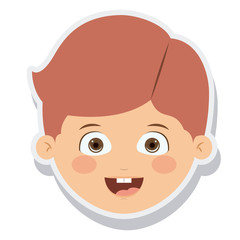 head little boy smiling isolated vector illustration design