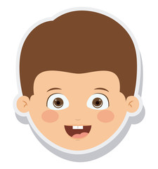 head little boy smiling isolated vector illustration design