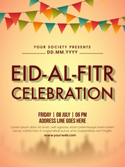 Invitation Card design for Eid-Al-Fitr celebration.