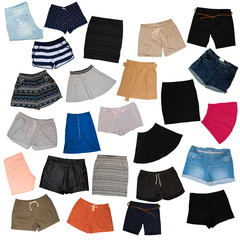 collage of clothes on a white background
