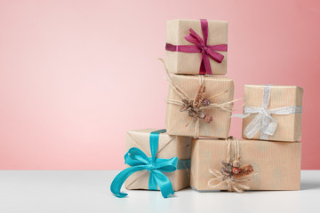 gift box on white table