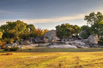 Beautiful landscape with ancient thracian sanctuary in Bulgaria