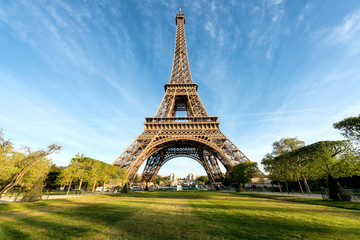 Eiffel tower at morning time in Paris, France. 