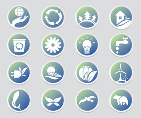 Eco icon set. Environment vector illustration