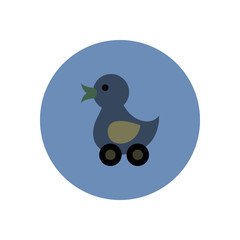 stylish icon in color circle duck toy 