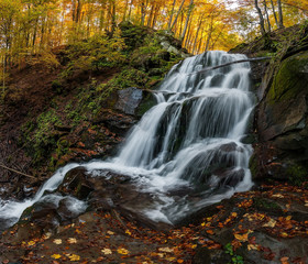 Waterfall with white jets