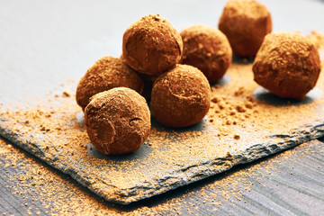 Homemade chocolate truffles