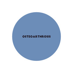 stylish icon in color circle osteoarthritis text 